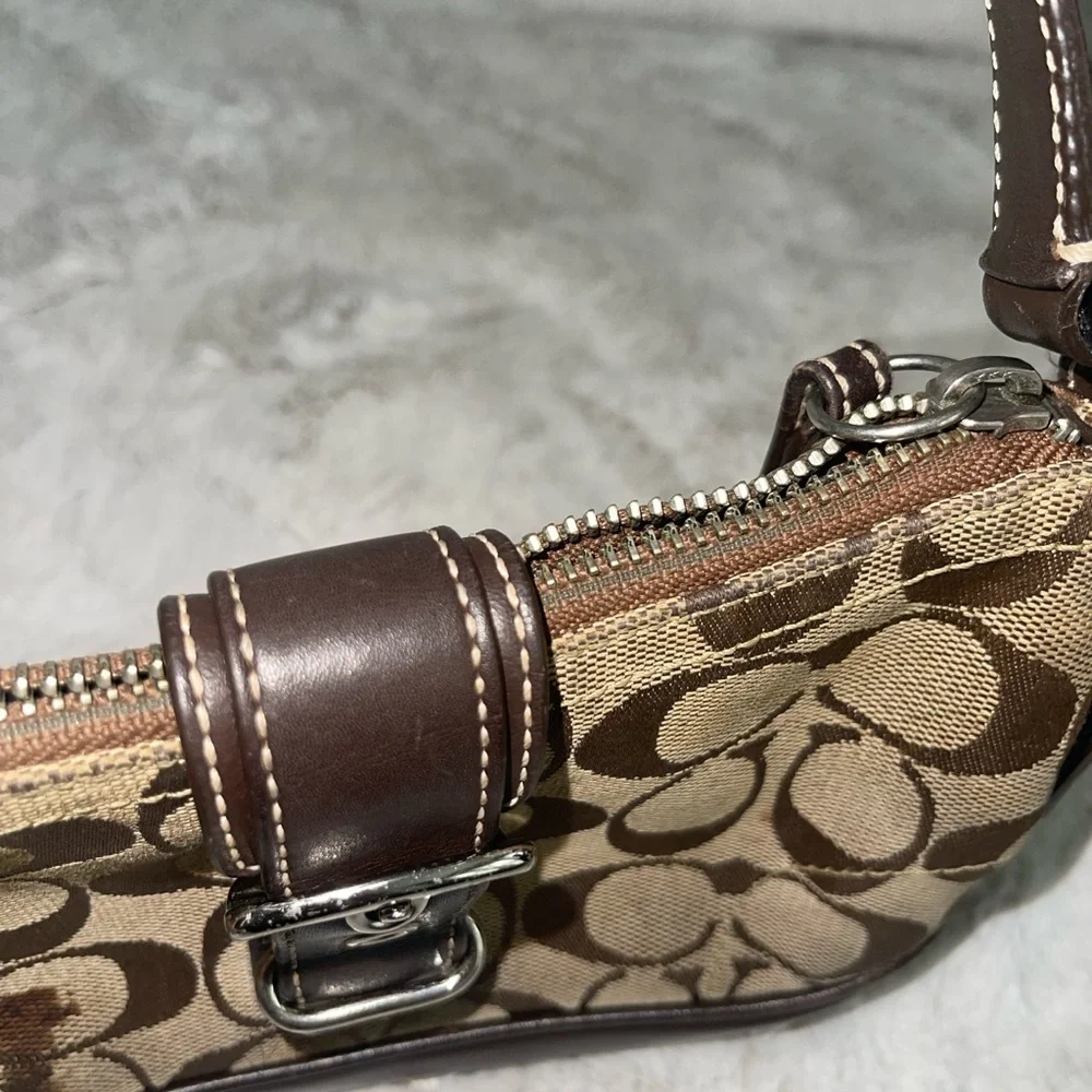 Coach Brown Shoulder Bag with Leather Trim - Picture 3 of 10